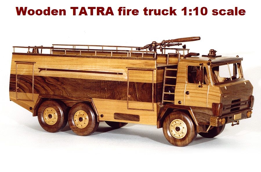 wood fire truck toy
