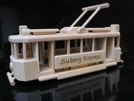 Historical wooden tramway toys