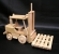 Forklift with wooden pallet.